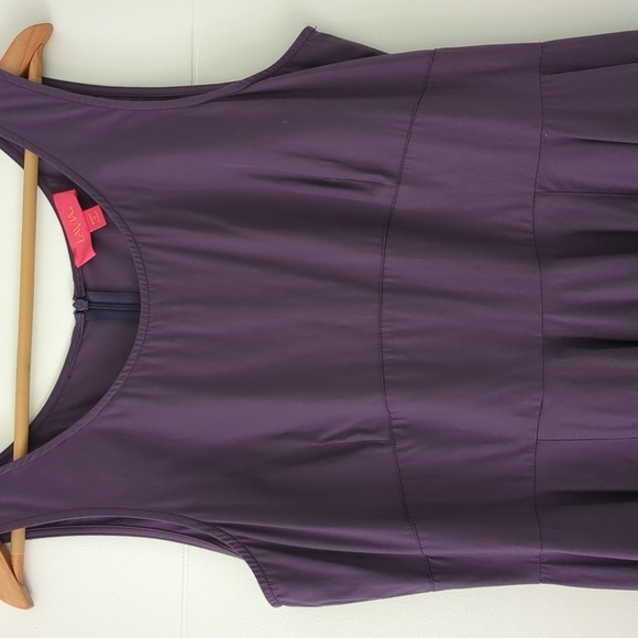 Made in Italy Fit & Flare Purple YTK Lavia Minimalist Office Career Midi Dress - Picture 2 of 10